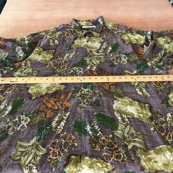 Tommy Bahama Hawaiian Shirt Men XXL Green Floral Button Up Pocket Short Sleeve - Picture 7 of 13